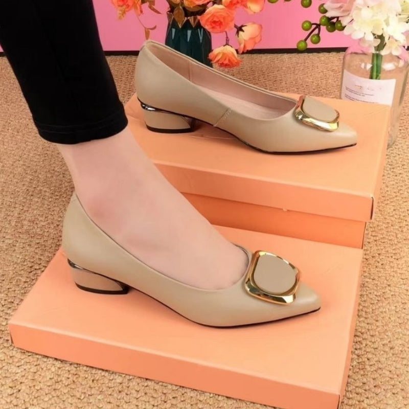 Women's Low Heel Pointed Toe Shoes Elegant Comfortable Design