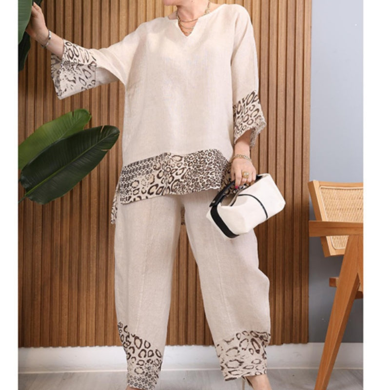 Women’s Casual Two-Piece Set Loose Color Block Outfit