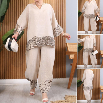 Women’s Casual Two-Piece Set Loose Color Block Outfit