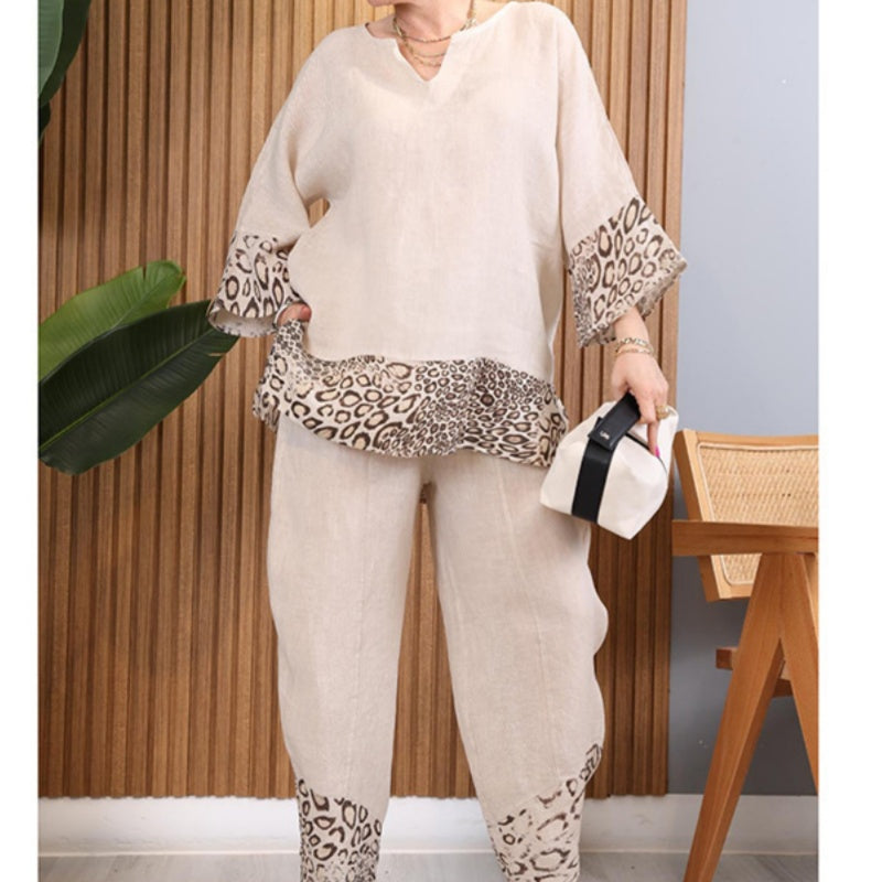 Women’s Casual Two-Piece Set Loose Color Block Outfit