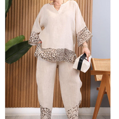 Women’s Casual Two-Piece Set Loose Color Block Outfit