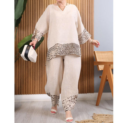 Women’s Casual Two-Piece Set Loose Color Block Outfit
