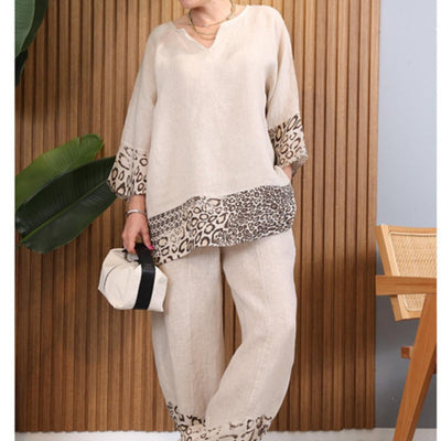 Women’s Casual Two-Piece Set Loose Color Block Outfit
