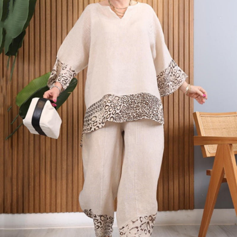 Women’s Casual Two-Piece Set Loose Color Block Outfit