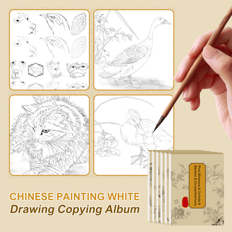 Chinese Painting Copying Album White Drawing Practice Book