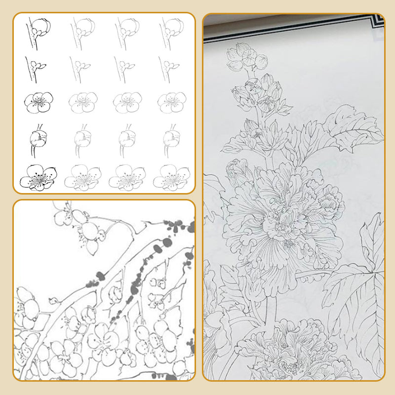 Chinese Painting Copying Album White Drawing Practice Book