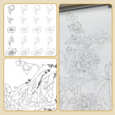 Chinese Painting Copying Album White Drawing Practice Book