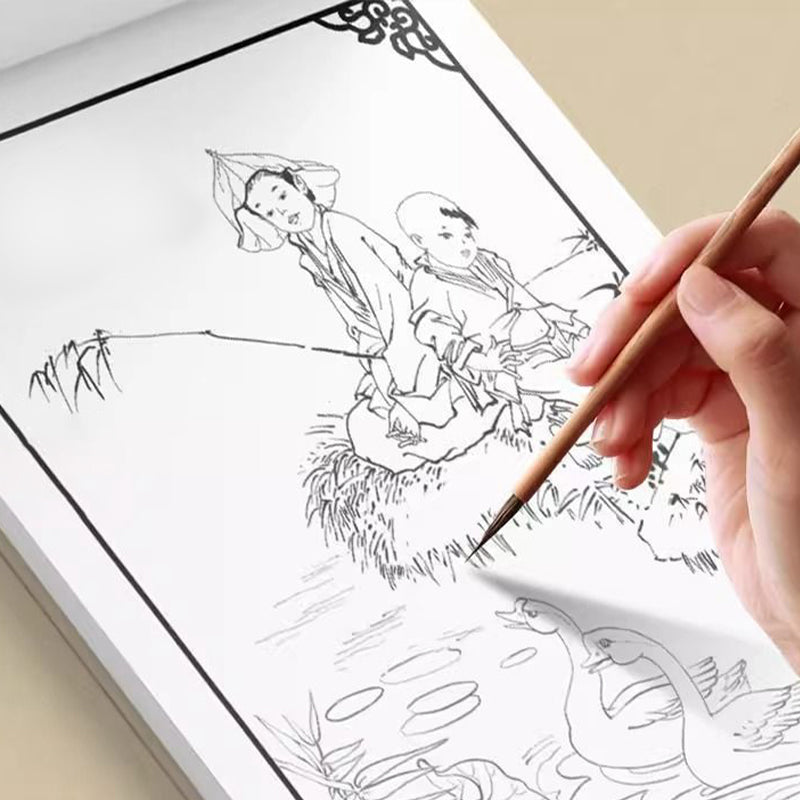Chinese Painting Copying Album White Drawing Practice Book