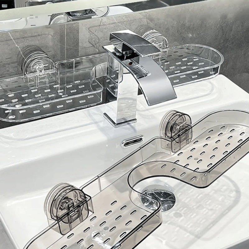 Suction Cup Shelf Organizer Easy Install Storage Rack For Bathroom Kitchen