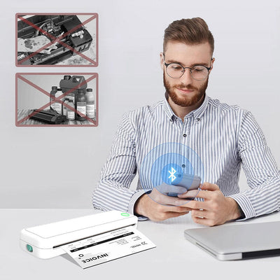 A4 Mini Thermal Wireless Printer Compact Portable With Paper Included