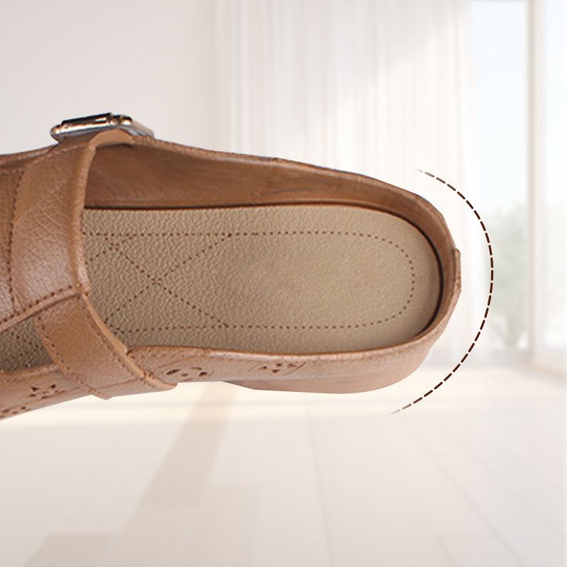 Women's Round Toe Mules With Comfortable Low Heel Design