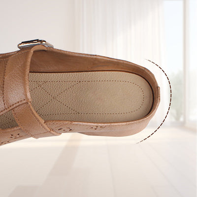 Women's Round Toe Mules With Comfortable Low Heel Design