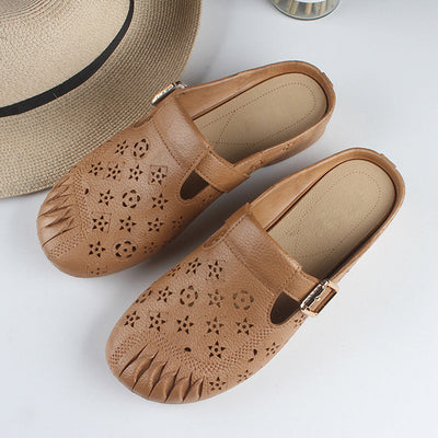 Women's Round Toe Mules With Comfortable Low Heel Design