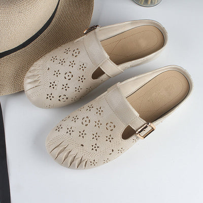 Women's Round Toe Mules With Comfortable Low Heel Design