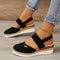 Closed Toe Strappy Low Wedge Sandals For Comfortable Stylish Wear