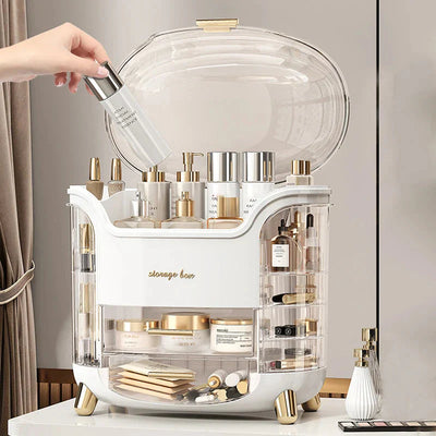 Light Luxury Dustproof Cosmetics Storage Box Organizer Elegant Design
