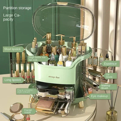 Light Luxury Dustproof Cosmetics Storage Box Organizer Elegant Design