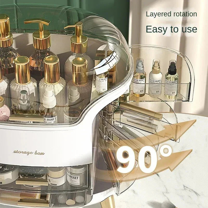 Light Luxury Dustproof Cosmetics Storage Box Organizer Elegant Design