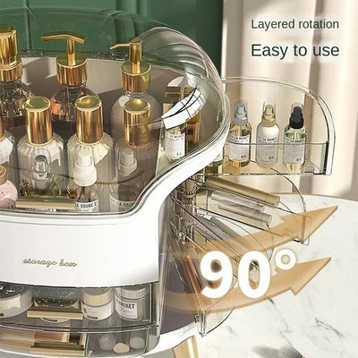 Light Luxury Dustproof Cosmetics Storage Box Organizer Elegant Design