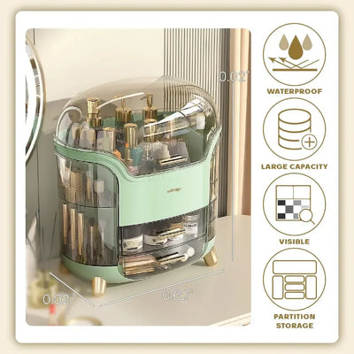 Light Luxury Dustproof Cosmetics Storage Box Organizer Elegant Design