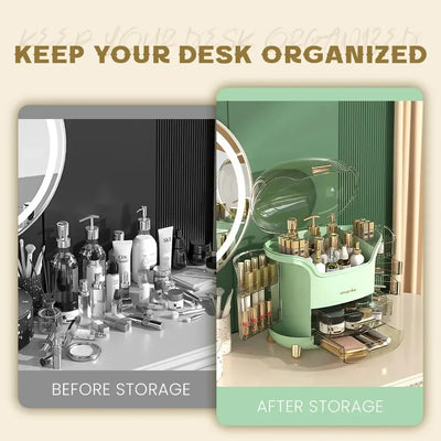 Light Luxury Dustproof Cosmetics Storage Box Organizer Elegant Design