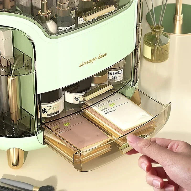 Light Luxury Dustproof Cosmetics Storage Box Organizer Elegant Design