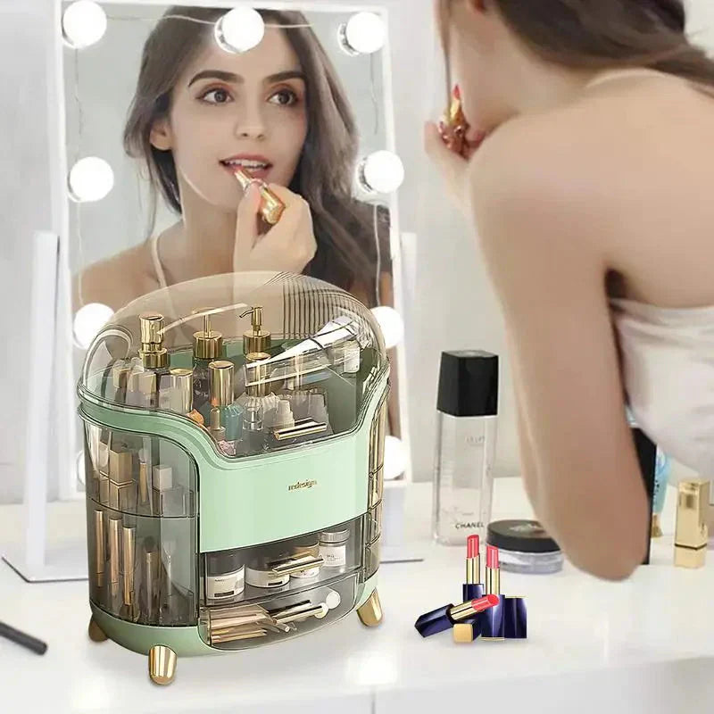Light Luxury Dustproof Cosmetics Storage Box Organizer Elegant Design