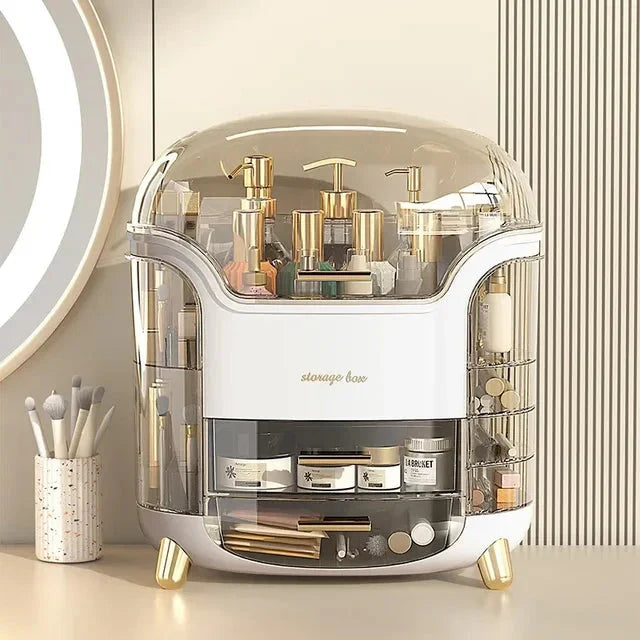 Light Luxury Dustproof Cosmetics Storage Box Organizer Elegant Design