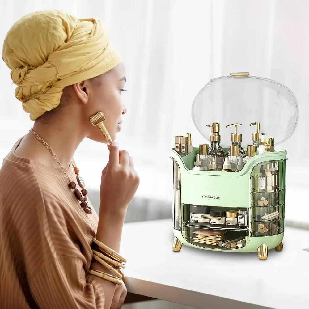Light Luxury Dustproof Cosmetics Storage Box Organizer Elegant Design