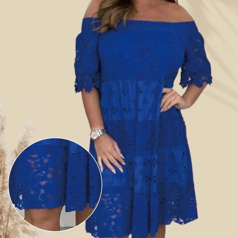 Strapless Lace Dress For Women Hollow Patchwork Summer Style