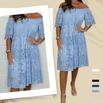 Strapless Lace Dress For Women Hollow Patchwork Summer Style