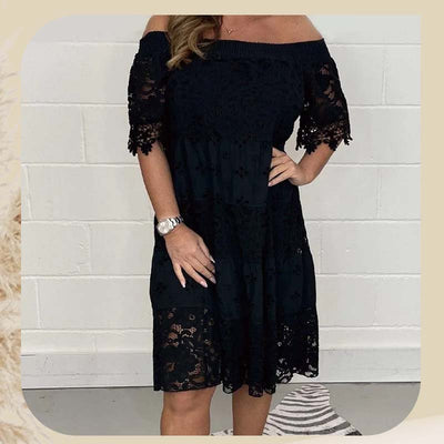 Strapless Lace Dress For Women Hollow Patchwork Summer Style