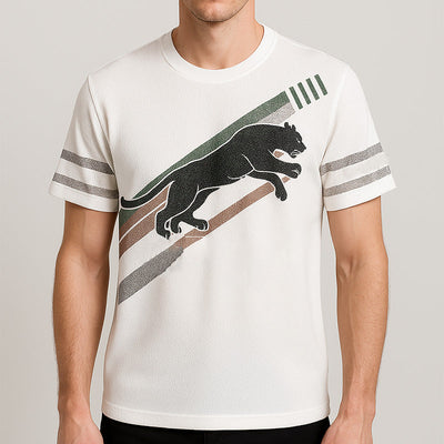 Men's Printed Round Neck T-shirt Short Sleeve Casual Wear
