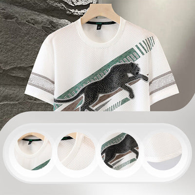 Men's Printed Round Neck T-shirt Short Sleeve Casual Wear