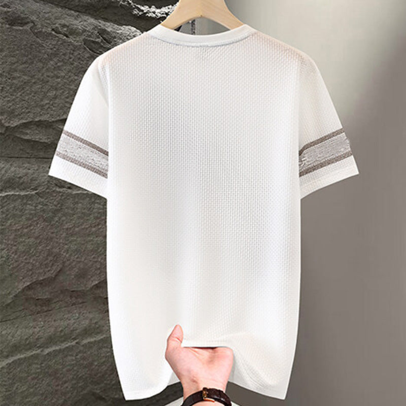 Men's Printed Round Neck T-shirt Short Sleeve Casual Wear