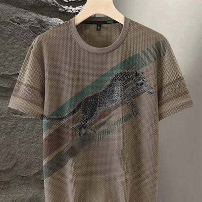 Men's Printed Round Neck T-shirt Short Sleeve Casual Wear