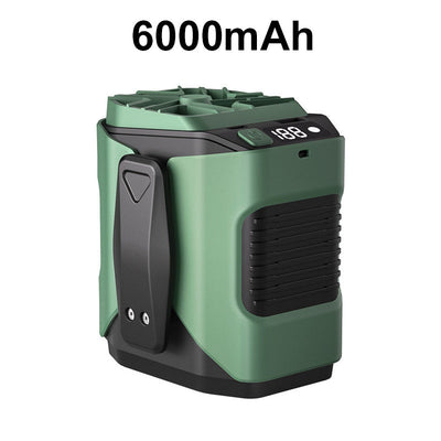 6000mAh Waist Fan With 100 Speeds And Built-in Flashlight