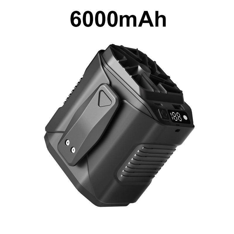 6000mAh Waist Fan With 100 Speeds And Built-in Flashlight