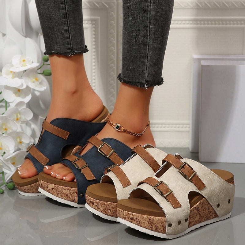 Women's Platform Wedge Sandals Stylish Cutout Comfortable Summer Shoes