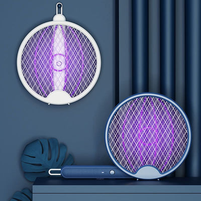 Electric Fly Swatter 2-in-1 Mosquito Zapper Racket For Outdoors