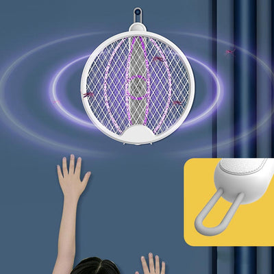 Electric Fly Swatter 2-in-1 Mosquito Zapper Racket For Outdoors