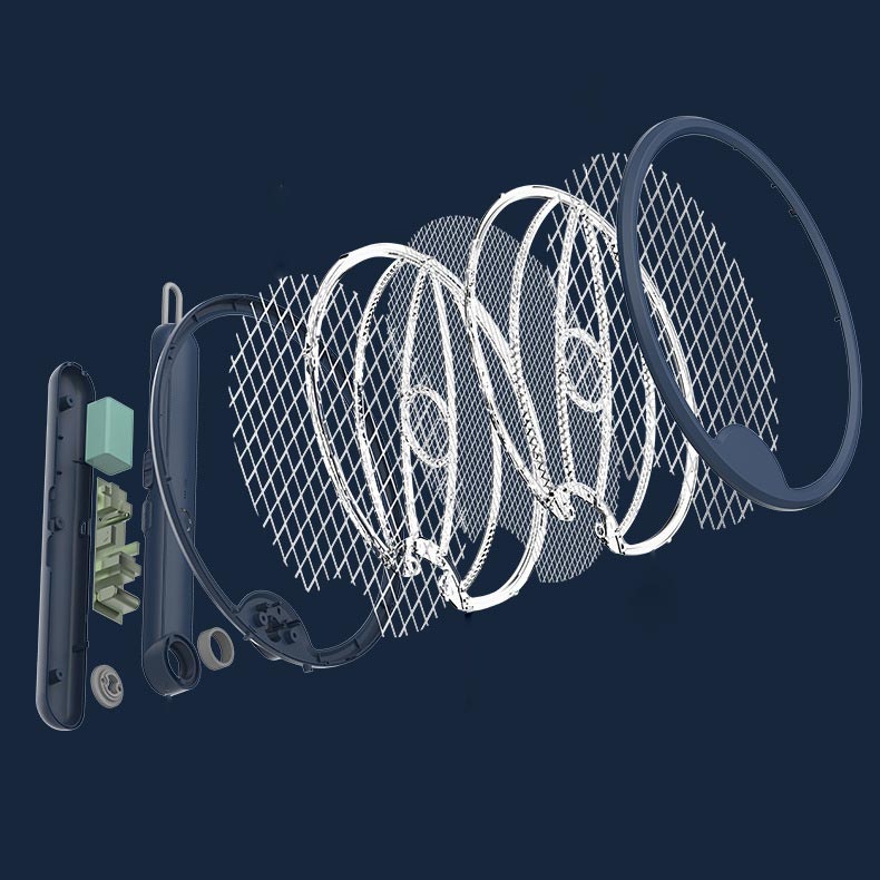Electric Fly Swatter 2-in-1 Mosquito Zapper Racket For Outdoors