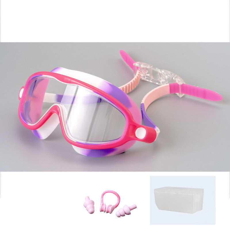 Anti-Fog Swimming Goggles For Kids With Nose Clip And Ear Plugs