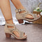 Versatile Hollow Out Stylish Mid Heel Open Toe Sandals For Women