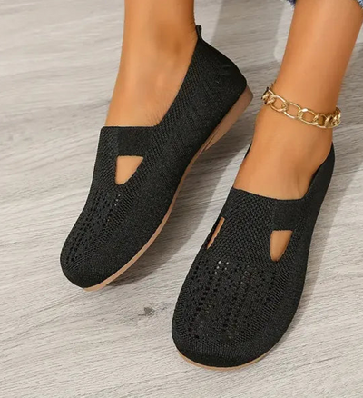Women Breathable Knit Flats Comfortable Casual Walking Shoes