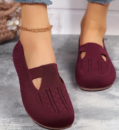 Women Breathable Knit Flats Comfortable Casual Walking Shoes
