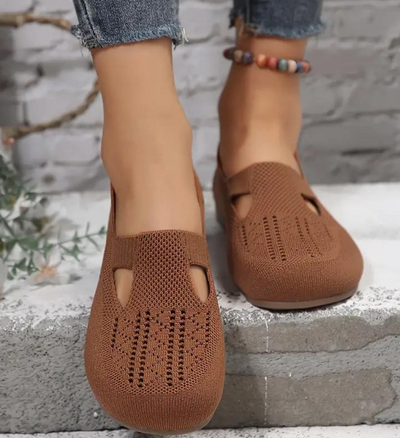 Women Breathable Knit Flats Comfortable Casual Walking Shoes