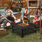 Outdoor Fire Pit Table Square 3 In 1 Waterproof Camping Grill Table
