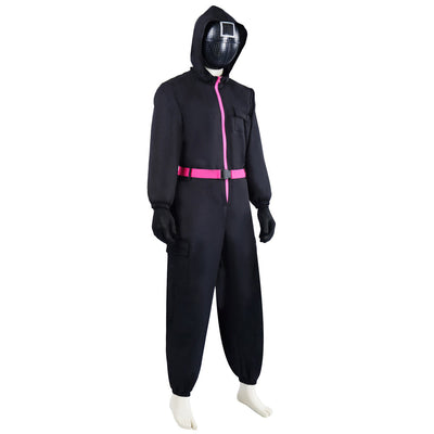 Black Guard Costume Full Jumpsuit And Iconic Mask For Kids Adults