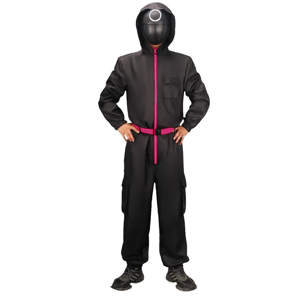 Black Guard Costume Full Jumpsuit And Iconic Mask For Kids Adults